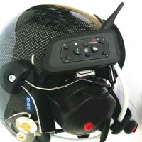 Paramotor Helm 4000 aus CARBON mit Headset mit Bluetooth und Funk